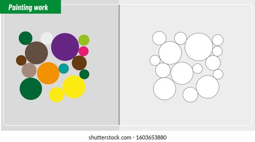 Painting activity, Round Circle painting activity, Do the same