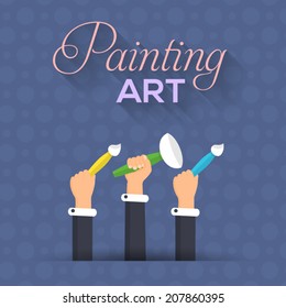 Painting Art Flat Vector Design
