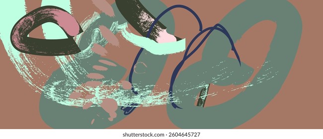 Painting Art MIlk chocolate Paint Abstract background on coffee muted Mocha shade 2025 Mousse color futuristic elements banner