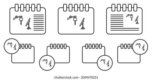Painting artificial intelligence concept line vector icon in calender set illustration for ui and ux, website or mobile application
