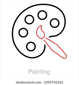 Painting and artist icon concept