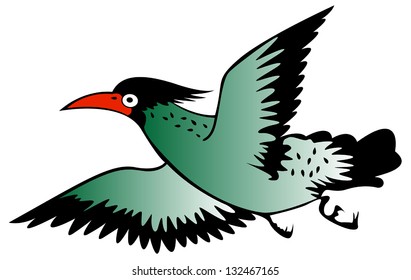 painting of a bird on the white background from illustrator