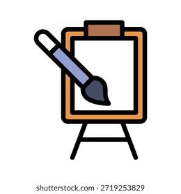 Ilustração Do Vetor Do Pincel De Arte Da Placa De Pintura, Ícone De Estilo Preenchido.