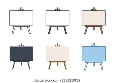 painting board icon collection with different styles. Easel icon symbol vector illustration isolated on white background