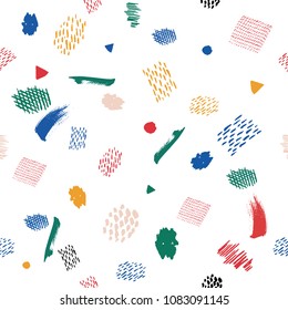 Painting brush creative universal floral cards in trendy style with Hand Drawing textures. Greetings, Anniversary, Birthday, Valentin's day, Thank You, Party invitations, Posters. Vector.
