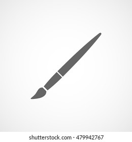 Painting Brush Flat Icon On White Background