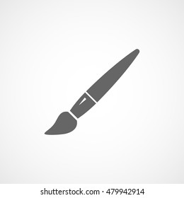 Painting Brush Flat Icon On White Background