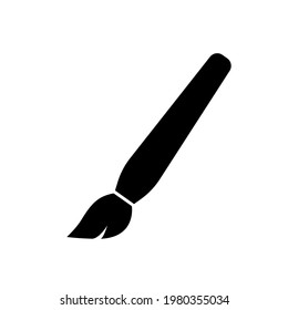 Painting brush flat illustration design vector black color.Brush icon