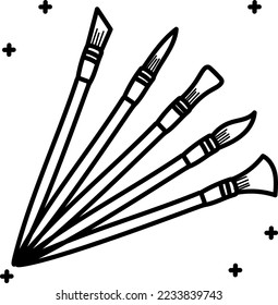 Painting brush hand drawn icon vector design