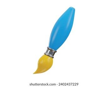 painting brush icon 3d rendering vector illustration