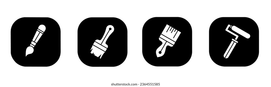 Icono de pincel plano. Un diseño de pincel. Vector de material.