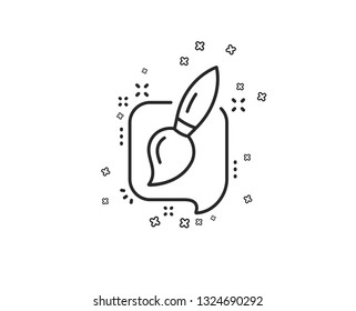 Painting brush line icon. Creativity sign. Graphic art symbol. Geometric shapes. Random cross elements. Linear Painting brush icon design. Vector