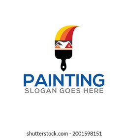 Painting Painting Brush Logo Real Estate Stock Vector (Royalty Free ...