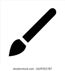 Painting brush object icon design black and white with bold outline 