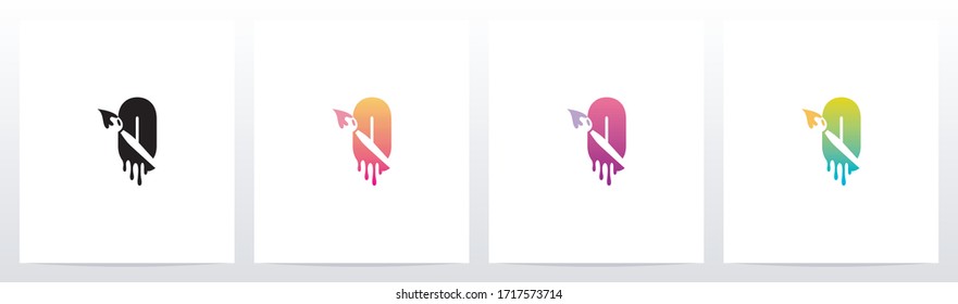 Painting Brush On Letter Logo Design Q 