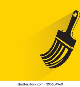 painting brush on yellow background, flat and shadow theme