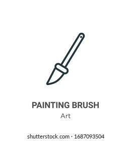Painting brush outline vector icon. Thin line black painting brush icon, flat vector simple element illustration from editable art concept isolated stroke on white background