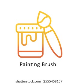 Painting Brush Vector Gradient Outline Icon. Eps file 10