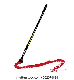 Painting brush vector illustration (icon, sign)