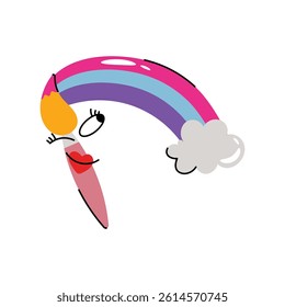 Painting brush vector Sticker. Eps 10 file