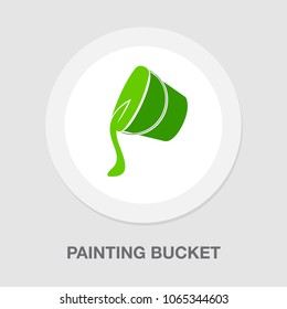 Painting Bucket Icon, Vector Painting Sign Symbol - Art Work Equipment, Color Tool