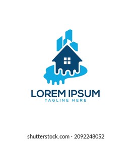painting business logo design vector template