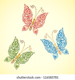 painting butterfly,swirl abstract element design