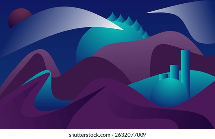 A  painting capturing the sunset over a majestic mountain range, with the azure sky reflecting the last rays of sunlight over the tranquil water