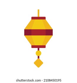 Painting chinese lantern icon. Flat illustration of painting chinese lantern vector icon isolated on white background