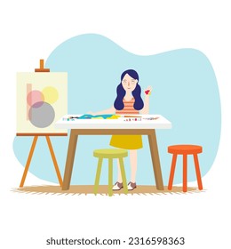 painting classes lesson education learning artist creativity academy student kid beautiful girl skill drawing