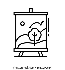 Zeichnen von Klassen Linien Symbol, Concept-Zeichen, Umriss-Vektorillustration-Illustration, Linearsymbol.