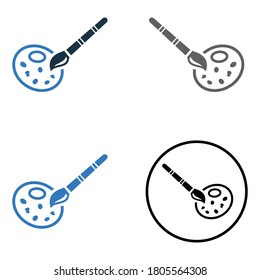 Painting, color palette icon with multiple colors variation