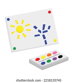 Painting Coloring Tools Illustration Vector Clipart