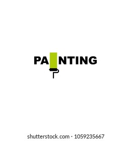 Painting company logo. Paint roller.