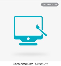 Painting and computer screen icon vector