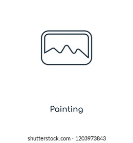 Painting concept line icon. Linear Painting concept outline symbol design. This simple element illustration can be used for web and mobile UI/UX.