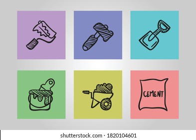 painting and construction tools vector for designer.
