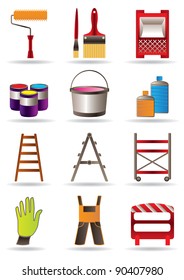 Painting and construction tools - vector illustration