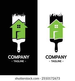 Painting and Decorating Paint Work and House Painter service Logo icon isolated design template on white background vector illustration