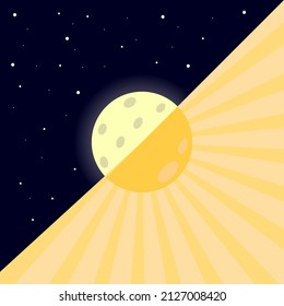 a painting depicting day and night in the form of one circle
