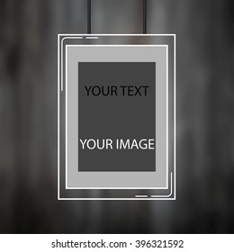Painting design with frame A4 / A3.Pink picture in a frame with text.