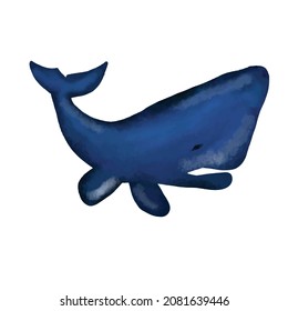 Painting digital whale ocean animal illustration