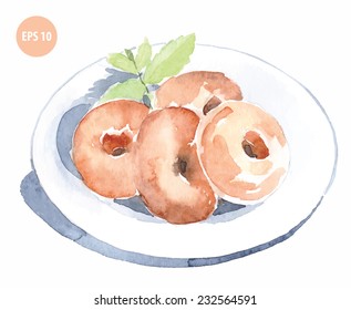 painting donuts on dish