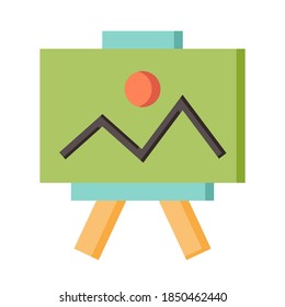 Painting and drawing icon isolated on white background. Hobbies and free time icon. Flat icon style