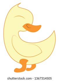 Painting of a duckling vector  