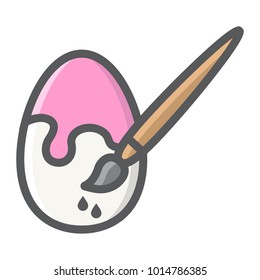 Painting of easter egg filled outline icon, easter and holiday, paint sign vector graphics, a colorful line pattern on a white background, eps 10.