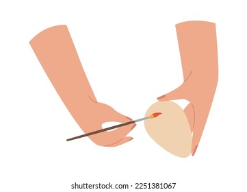 Painting easter egg flat icon Creative hobby. Vector illustration