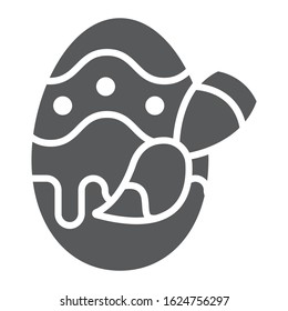 Painting easter egg glyph icon, easter and holiday, easter egg decoration sign, vector graphics, a solid pattern on a white background, eps 10