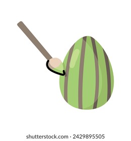 Painting Easter eggs in doodle style