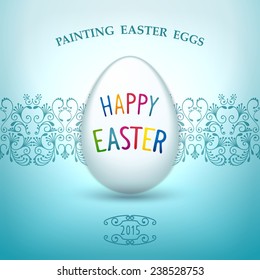 Painting easter white egg